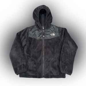 Girl's Black North Face Oso Hooded Fleece Jacket Sz M